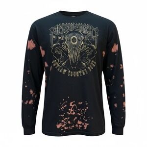 Affliction‎ Mens 4XL Black Outlaw Country Tour Long Sleeve Bleached T-Shirt
